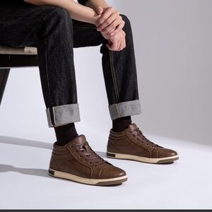 Jousen Men's Fashion Leather High Top Dress Sneaker Boots For Men Sz 13